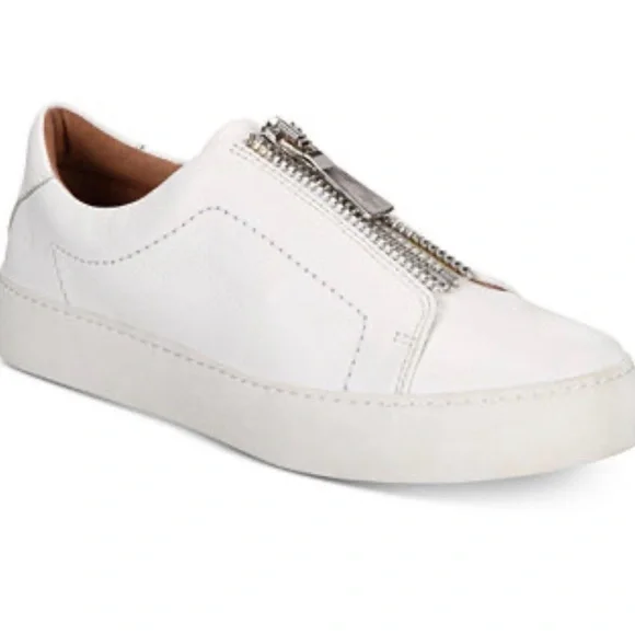 Frye Lena Zip low white sneakers women’s 8.5 - Picture 1 of 9